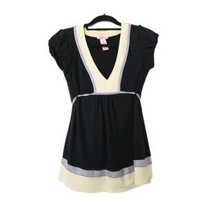 Vintage Y2K Candies Women M Blk Mesh Babydoll Top Tie Back Boho Festival Groovy